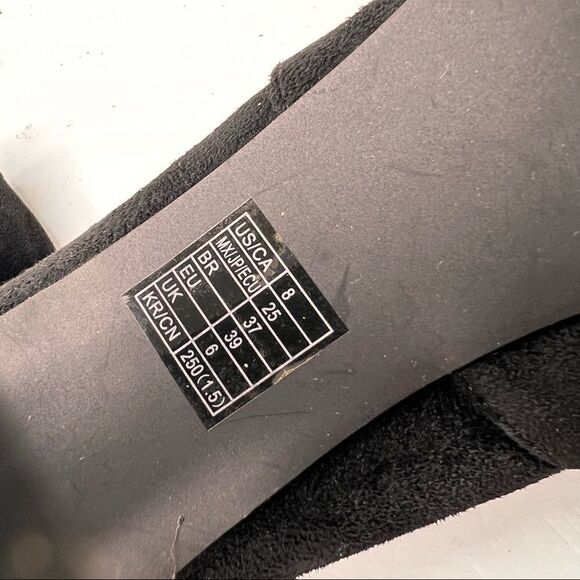 Forever 21 Women’s US 8 Black Ankle Bootie Pre Owned, Microsuede Open Toe EUC - Picture 8 of 8